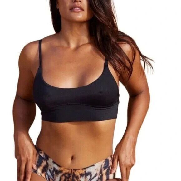 HAH by Free People Cami BrHAH Bralette Bra XS Noir Scoop‎ Neckline Stretchy  NEW - Picture 1 of 8